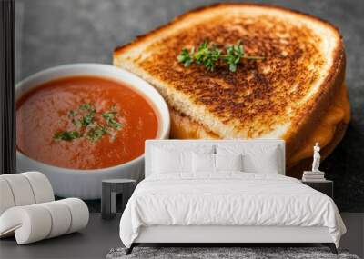 Grilled cheese sandwich with tomato soup Wall mural