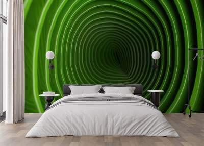 Mesmerizing spiral pattern in vibrant green Wall mural