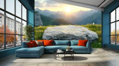 Serene mountain landscape at sunset Wall mural