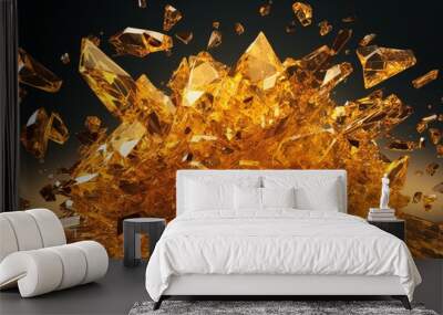 Shimmering golden crystals Wall mural