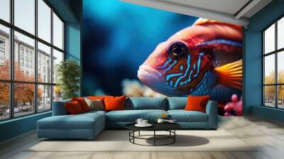 Vibrant tropical fish with intricate patterns Wall mural