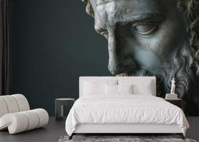 Weathered ancient greek statue face Wall mural