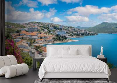 Charming coastal town of Neum in Bosnia and Herzegovina with its scenic views, red rooftops, and blue waters Wall mural