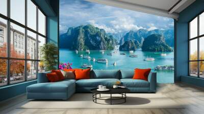 Landscape with amazing Halong bay, Vietnam Wall mural