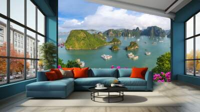 Landscape with amazing Halong bay, Vietnam Wall mural