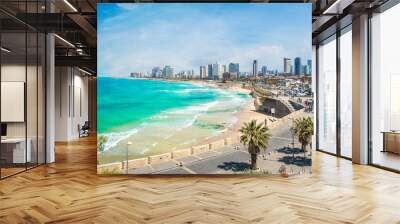 Panoramic view of  Tel Aviv, Israel Wall mural