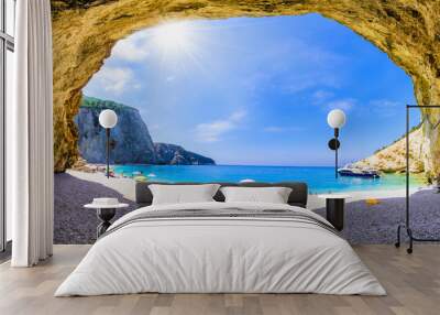 Porto Katsiki beach, Lefkada island, Greece. Wall mural