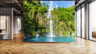 The basins of the Aigrettes and Cormoran waterfalls, La Reunion, Wall mural