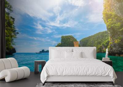 View of Loh Samah Bay, Phi Phi island, Thailand Wall mural