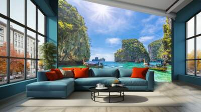 View of Loh Samah Bay, Phi Phi island, Thailand Wall mural