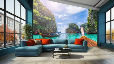 view of loh samah bay, phi phi island, thailand Wall mural