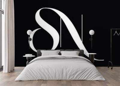 SN letter logo design Wall mural