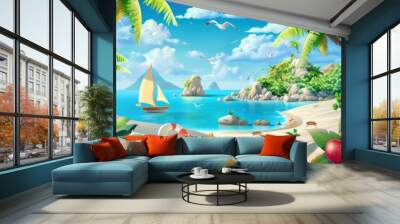 Tropical Island Paradise Wall mural