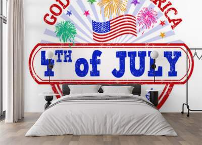  Independence Day stamp Wall mural