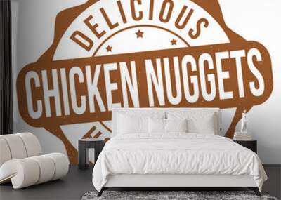 Chicken nuggets grunge rubber stamp Wall mural