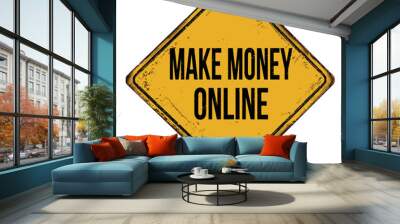 Make money online vintage rusty metal sign Wall mural