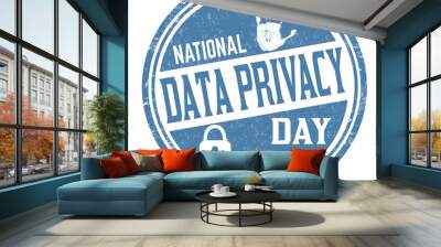 National data privacy day grunge rubber stamp Wall mural