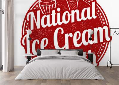 National ice cream month stamp Wall mural