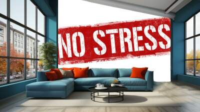 No stress sign or stamp Wall mural