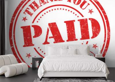 Paid and thank you sign or stamp Wall mural