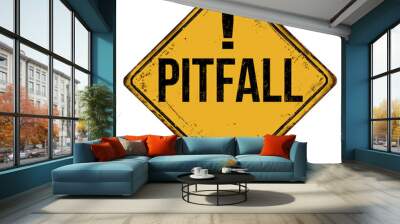 Pitfall vintage rusty metal sign Wall mural