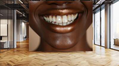 beaming smile with pearly white teeth, healthy glowing skin Wall mural