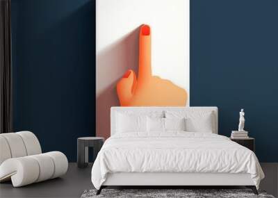 illustration of a hand holding a button Wall mural