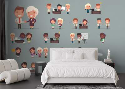 Cute business people Wall mural