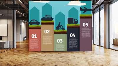 transportation infographic Wall mural