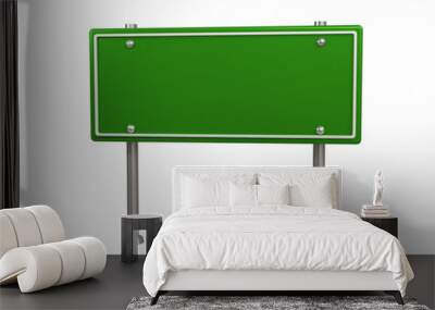 green blank board road sign 3d render design Wall mural