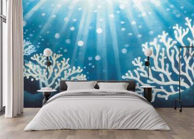 Background illustration inside the sea. Wall mural