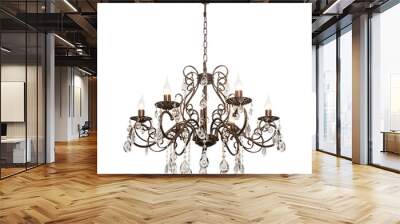 Chandelier in vintage style isolated on white background Wall mural