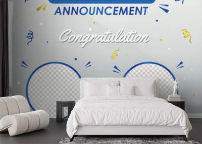 Giveaway winner announcement social media post banner template Wall mural