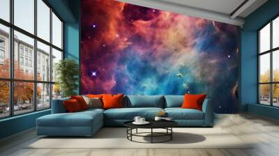 Colorful wallpaper nebula background. Wall mural