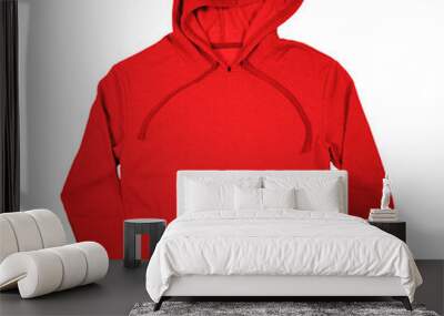 You do not need to be a professional if you use this Front View Stylish Pullover Hoodie Mockup In Racing Red Color, in your designing work Wall mural