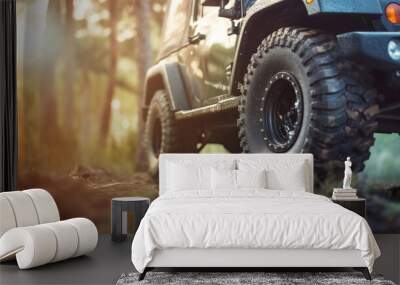 4x4 offroad adventure vehicle with scenic landscape Wall mural