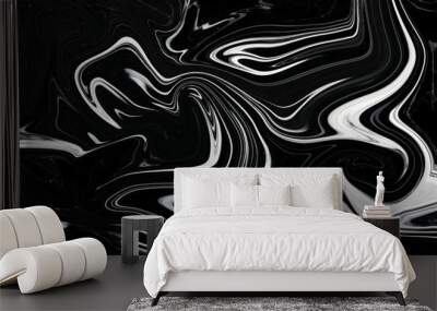 abstract liquid water color black marble texture background Wall mural