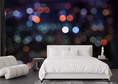 abstract night light cityscape bokeh Wall mural