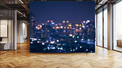 abstract night light of cityscape bokeh Wall mural