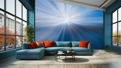 abstract speed blue line light patterned background Wall mural