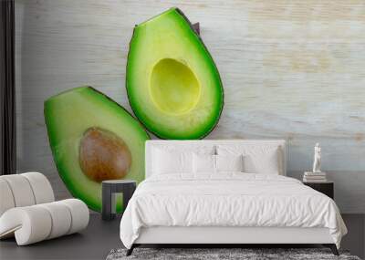 fresh avocado on wood texture background Wall mural