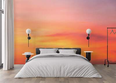 Beautiful color light sky with cloud background from sunset Wall mural