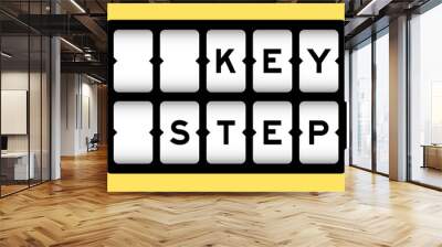 Black color in word key step on slot banner with yellow color background Wall mural