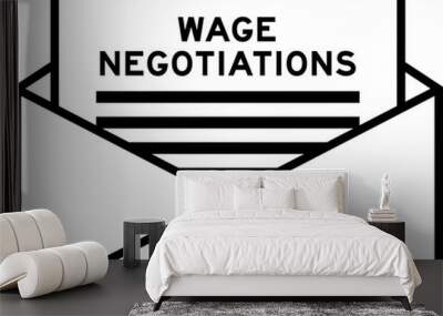 Envelope and letter sign with word wage negotiations as the headline Wall mural