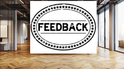 Grunge black feedback word oval rubber seal stamp on white background Wall mural