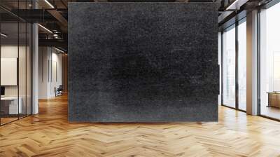 Grunge white color chalk texture on black board background Wall mural