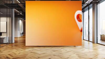 GPS icon web banner. GPS icon isolated on orange background with copy space. Wall mural