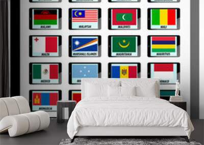 set of flag Wall mural