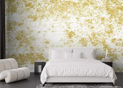 Gold splashes Texture. Brush stroke design element. Gold watercolor texture paint stain. Abstract for christmas and happy new year Concept. Wall mural