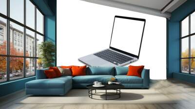 Laptop computer or notebook with blank screen isolated on white background. Wall mural